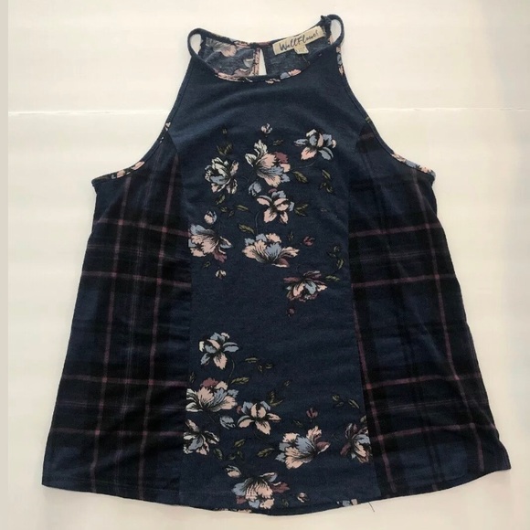 NWT Juniors Wallflower Floral Purple Tank Top - Picture 1 of 3